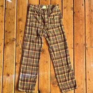 Lykke Wullf plaid cotton pants made in LA